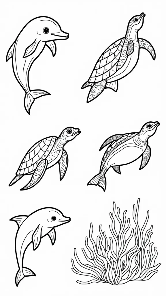 coloriages de créatures de mer imprimables